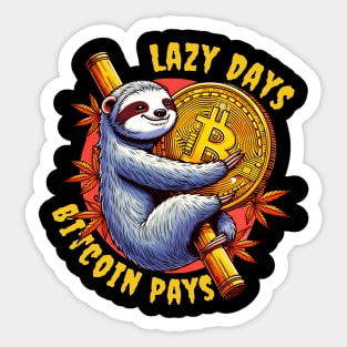 Bitcoin sloth for lazy people Sticker